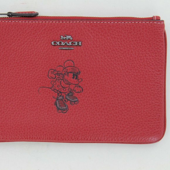 Coach Disney Minnie Mouse Wristlet - Red Leather - Picture 4 of 13